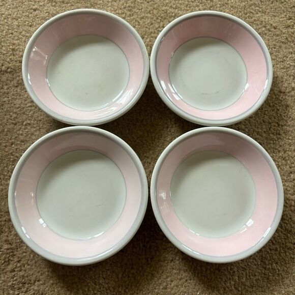 4 Jackson China 4 3/4” Pink Rimmed Bowls - Picture 1 of 8